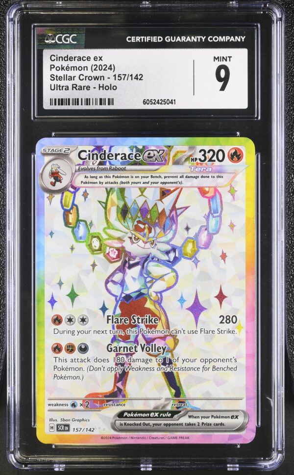 CGC 9 Cinderace EX (2024) Stellar Crown SCR157 Ultra Rare