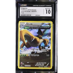 CGC 10 Dragonite (2015) Emerald Break Korean XY6 043 Holo